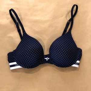 Tommy Hilfiger Navy Polka Dot Push-up Bra